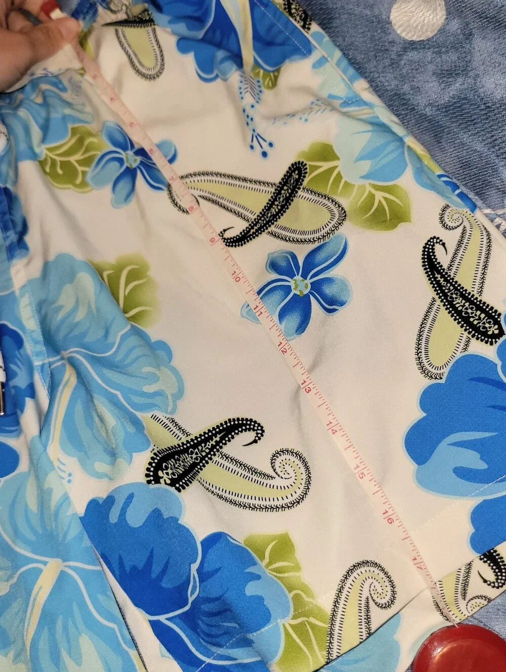 Blue Floral Swim Trunks